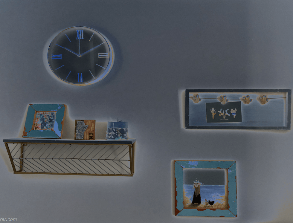 old clock and picture frames