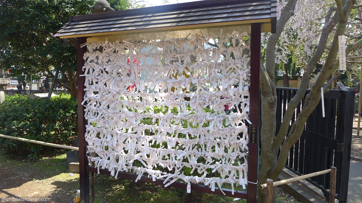 Omikuji -  a paper for random fortune telling at Ueno Park Japan
